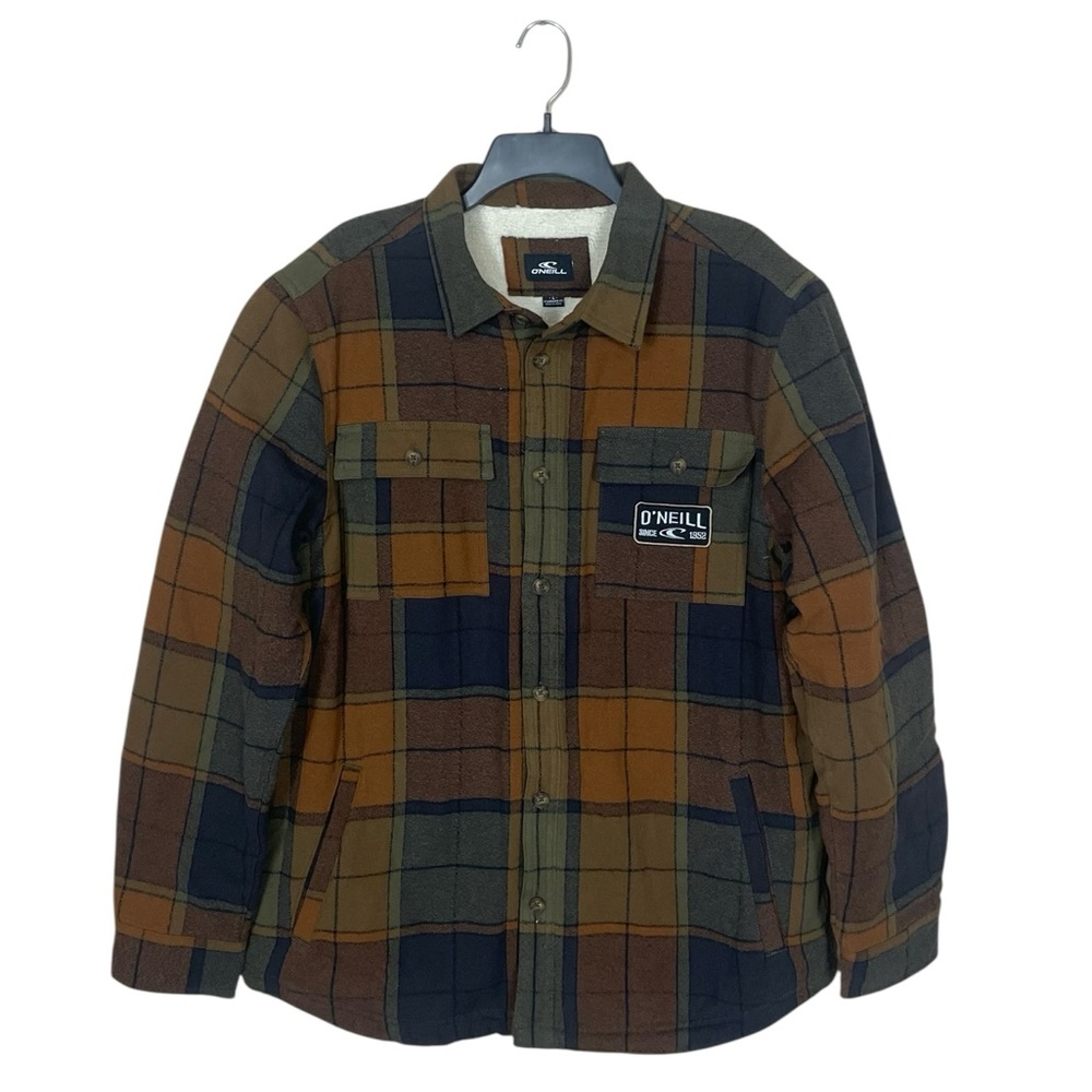 O'Neill Men's Redmond High Pile Lined Plaid Shirt Jacket NWT - Picture 2 of 13